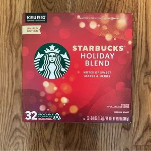 Starbucks Holiday Blend 32 K-Cup Pods Limited Edition Medium Roast Coffee